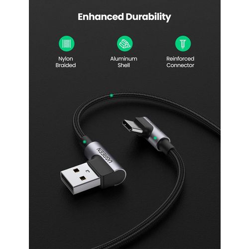 Ugreen USB na USB C kutni kabel za brzo punjenje 1M slika 4