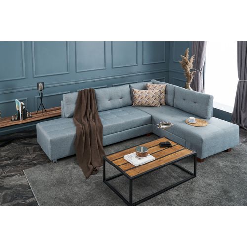 Atelier Del Sofa Kutna garnitura na razvlačenje, Svijetlo plava, Manama Corner Sofa Bed Right - Light Blue slika 1