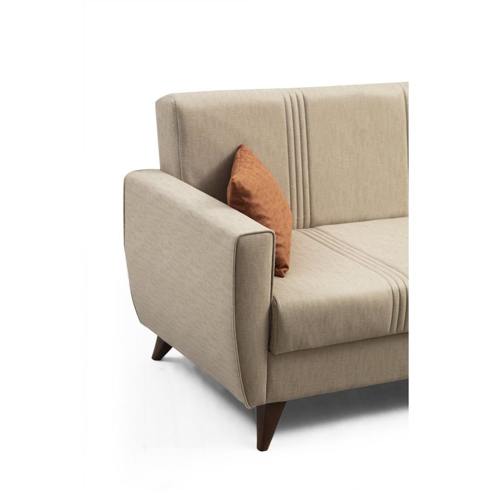 Zaden - Bež Ugaoni Sofa-Krevet slika 4