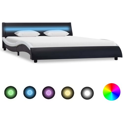 Okvir za krevet od umjetne kože LED crno-bijeli 160 x 200 cm slika 28