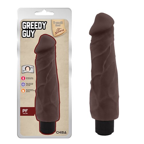 Mekani Realisticni Vibrator 24cm Greedy Guy Brown slika 1