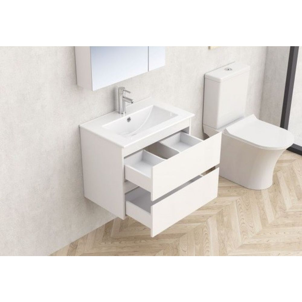 Inter Ceramic monca zidni pvc kupaonski ormarić + umivaonik 8860, 61x39,5x52cm, bijeli slika 2