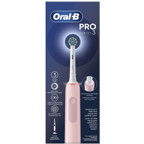 Oral-B električna četkica PRO SERIES 3 CROSS ACTION PINK slika 3