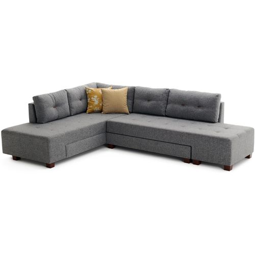 Atelier Del Sofa Kutna garnitura na razvlačenje, Sivo, Manama Corner Sofa Bed Left - Grey slika 9