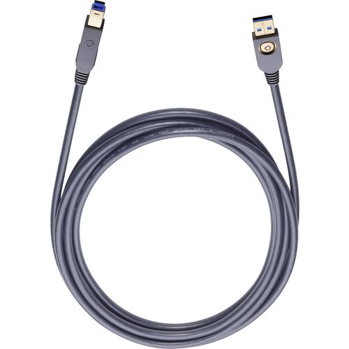 Oehlbach USB 3.0  [1x USB 3.2 gen. 1 utikač A (USB 3.0) - 1x USB 3.2 gen. 1 utikač B (USB 3.0)] 7.50 m crna pozlaćeni kontakti Oehlbach USB kabel USB 3.2 gen. 1 (USB 3.0) USB-A utikač, USB-B utikač 7.50 m crna pozlaćeni kontakti 9223 slika 3