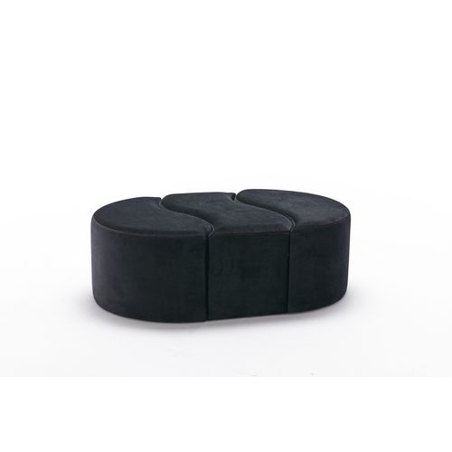 Atelier Del Sofa Tabure, Antracit Ružičasta, Alya Puf - Black slika 4