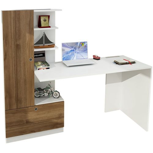 Woody Fashion Radni stol DOMINGOS, Domingos - White, Walnut slika 2