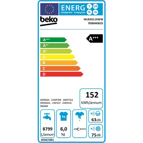 Beko Mašina za veš - WUE6511XWW slika 3