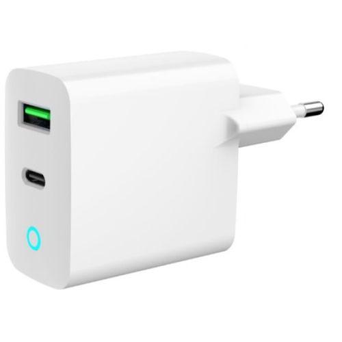 TA-UC-PDQC20L-W-01 Gembird punjac 20W, 2-port (USB-A+USB-C) LED, white slika 7