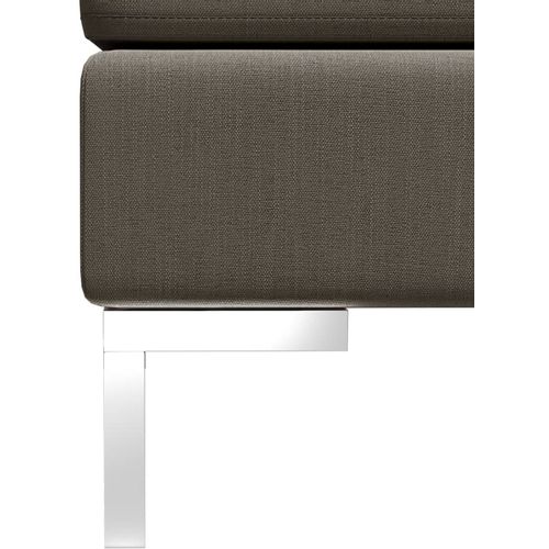 Modularni tabure s jastukom od tkanine smeđe-sivi slika 4