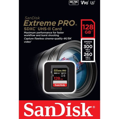 SanDisk Extreme PRO SDXC 128GB - do 300MB/s, UHS-II, Class 10, U3, V90 slika 2