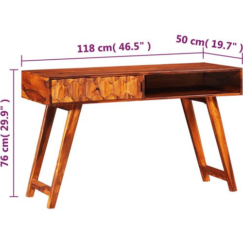 Pisaći stol od masivnog drva šišama 118 x 50 x 76 cm slika 51