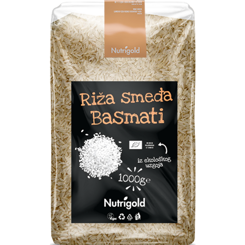 Nutrigold  Riža smeđa basmati - Organska 1000g XL slika 1