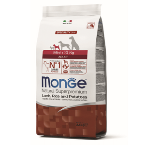 Monge Natural Superpremium Dog Mini Adult Monoprotein Lamb With Rice, Patatoes 7.5 kg
