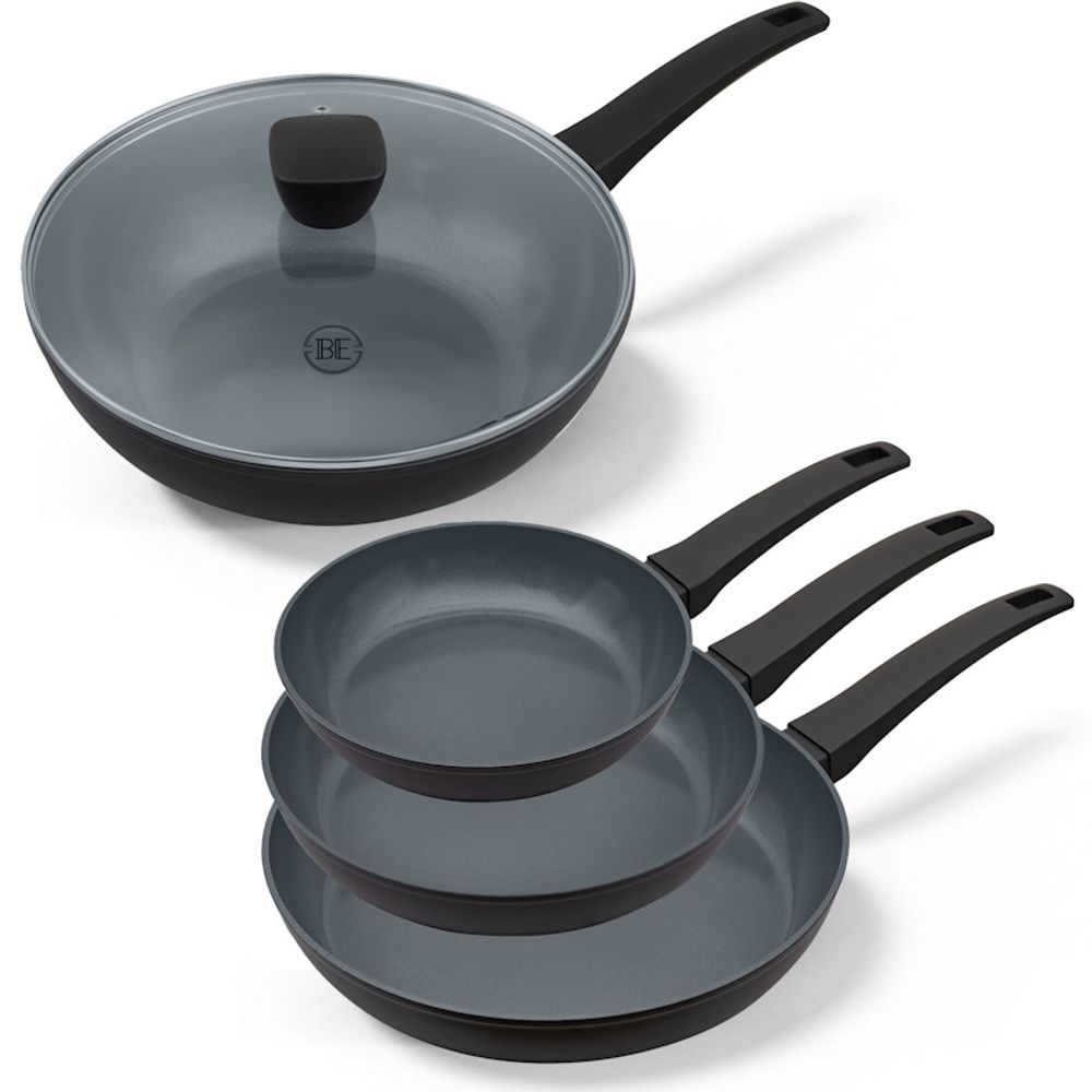 BE Living Set 3 tave 20-24-28 cm + wok s poklopcem 28 cm Delight Black slika 1