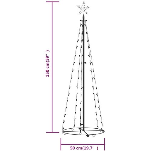 Stožasto božićno drvce s 84 ledeno bijele LED žarulje 50x150 cm slika 16