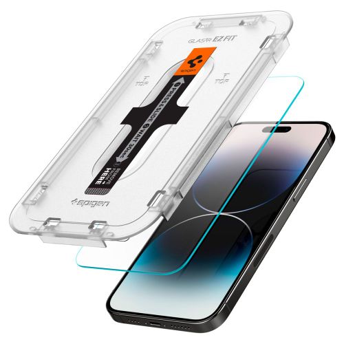 SPIGEN GLAS.TR EZ FIT KALJENO STAKLO 2-KOM ZA IPHONE 14 PRO MAX CLEAR slika 2