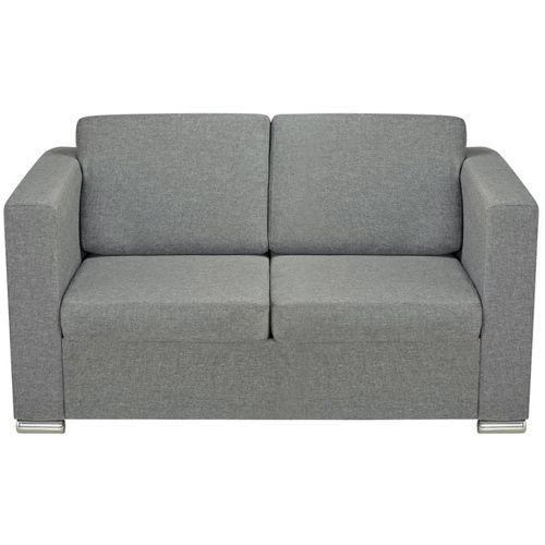 Trodijelni set sofa od tkanine svijetlosivi slika 23