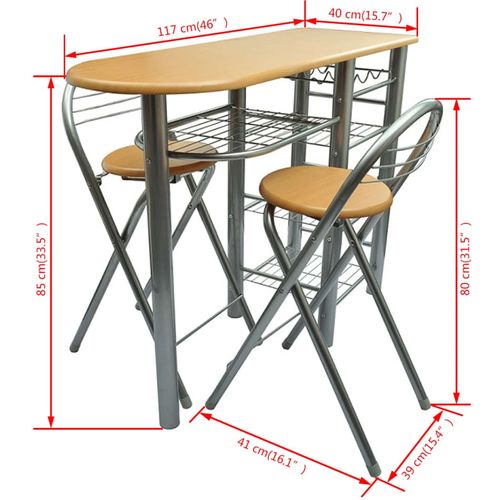 Set stola i stolica za kuhinju/doručak/bar drveni slika 21