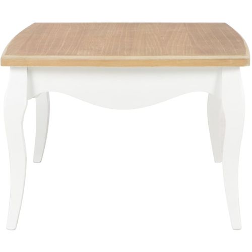 280001 Coffee Table White and Brown 110x60x40 cm Solid Pine Wood slika 24