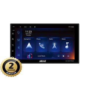 AKAI auto radio, Android,FM, AM, 7"TFT, BT, WiFi, GPS, USB, HF, ISO CA-2DIN7064A