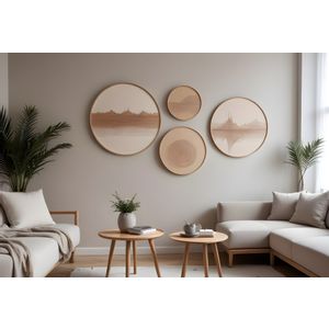 Huhu300 Multicolor Decorative Framed MDF Painting (4 Pieces)