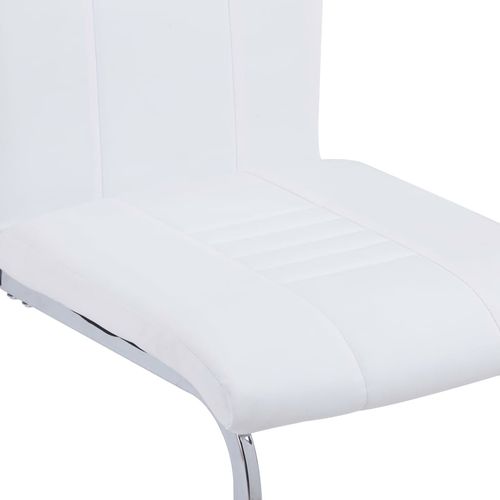 Konzolne blagovaonske stolice od umjetne kože 2 kom bijele slika 19