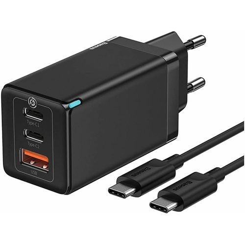 Punjač za mobitel Baseus GaN5 Pro Fast Charger 2C+U 65W EU, zidni, crni slika 1