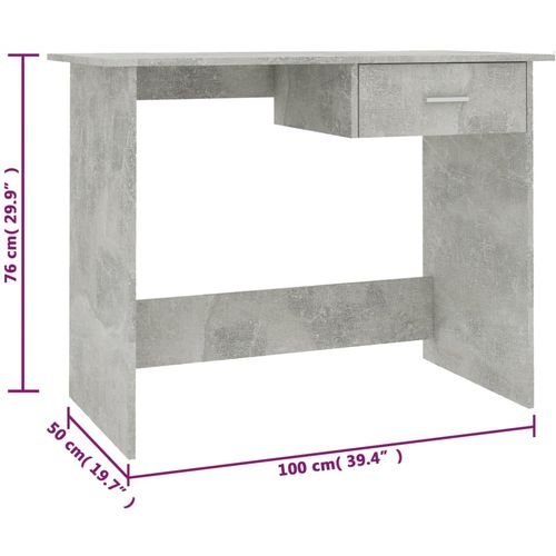 Radni stol siva boja betona 100 x 50 x 76 cm od iverice slika 19