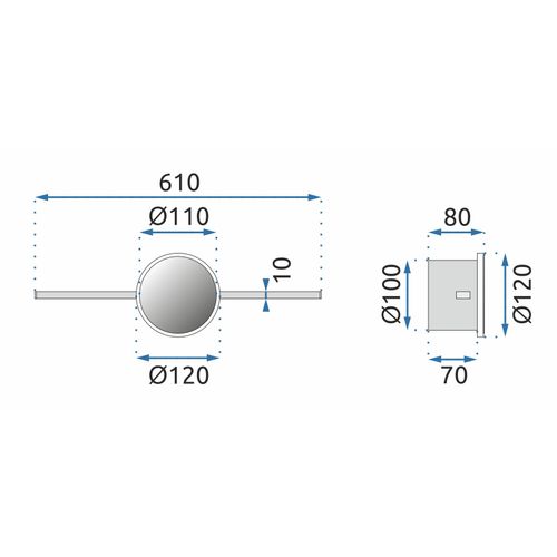 TOOLIGHT Okrugla Chrome LED kupaonska zidna svjetiljka 60cm APP846-1W slika 11