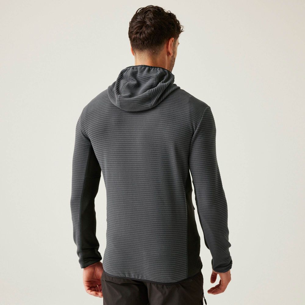 Regatta Muški duks na kopčanje sa kapuljačom Lakewright Fleece Ash/Black slika 6
