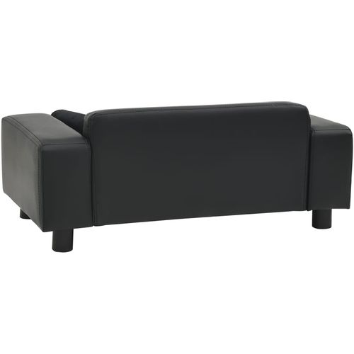 Sofa za pse crna 81 x 43 x 31 cm od pliša i umjetne kože slika 34