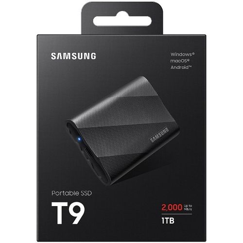 Samsung MU-PG1T0B/EU Portable SSD 1TB, T9, USB 3.2 Gen.2x2 (20Gbps), [Sequential Read/Write: Up to 2000MB/sec /Up to 1,950 MB/sec], Up to 3-meter drop resistant, Black slika 3