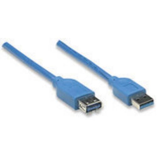 Manhattan USB kabel USB 3.2 gen. 1 (USB 3.0) USB-A utikač, USB-A utičnica 2.00 m plava boja pozlaćeni kontakti, UL certificiran 322379-CG slika 2