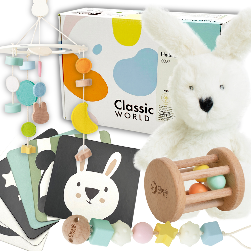 Classic world pastel baby set box first toys od 0 - 6 mjeseci slika 1