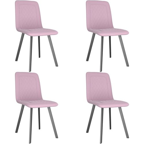 Blagovaonske stolice 4 kom ružičaste baršunaste slika 11