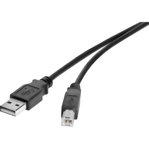 Renkforce USB kabel USB 2.0 USB-A utikač, USB-B utikač 0.50 m crna pozlaćeni kontakti RF-4463067