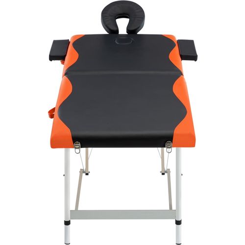 Sklopivi masažni stol s 2 zone aluminijski crno-narančasti slika 2