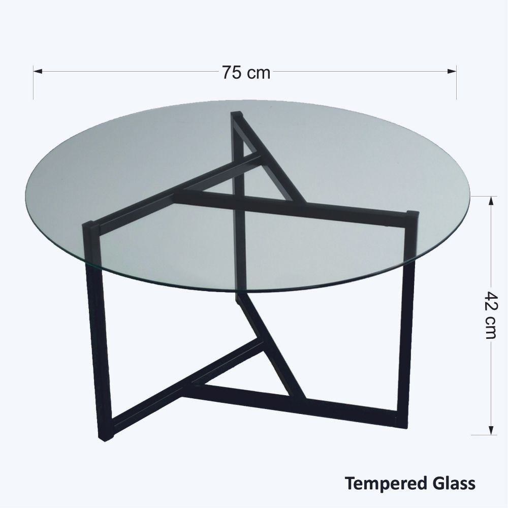 Stakleni stolić za kafu Trio S402 Transparent/Black slika 9
