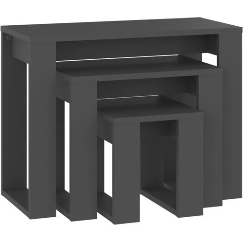 Uklapajući stolići 3 kom sivi od konstruiranog drva slika 11