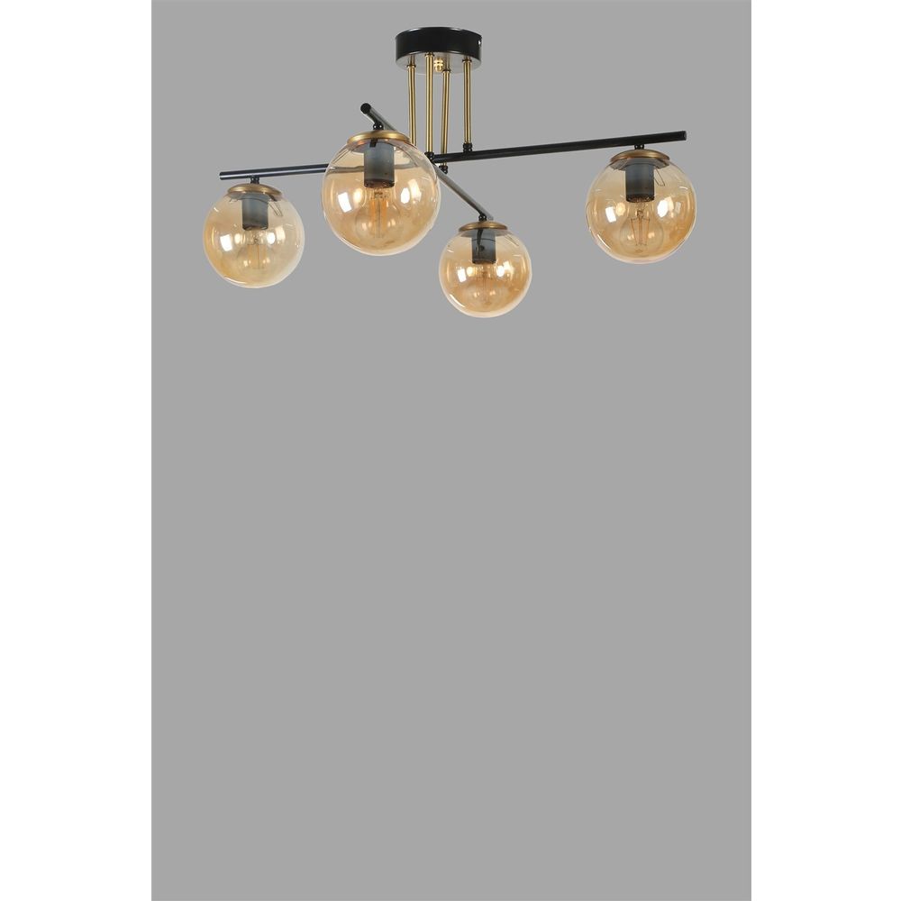 Avize Oslo 4 Lü sa Crnim Bal Camom AmberBlack slika 5