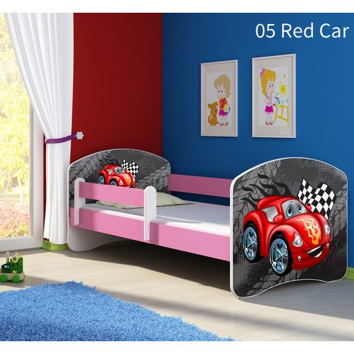 Dječji krevet ACMA s motivom, bočna roza 180x80 cm 05-red-car slika 1