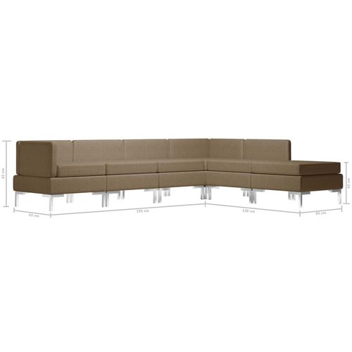 6-dijelni set sofa od tkanine smeđi slika 32