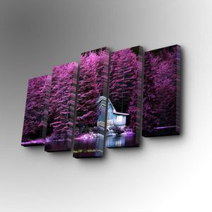 5PUC-104 Multicolor Decorative Canvas Painting (5 Pieces)