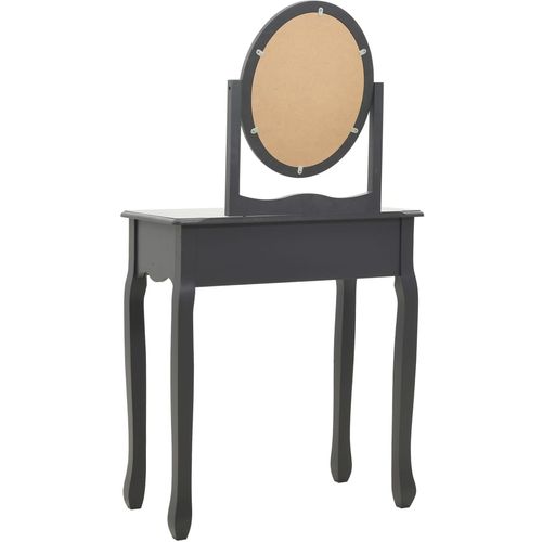 Toaletni stolić sa stolcem sivi 65x36x128 cm paulovnija i MDF slika 5