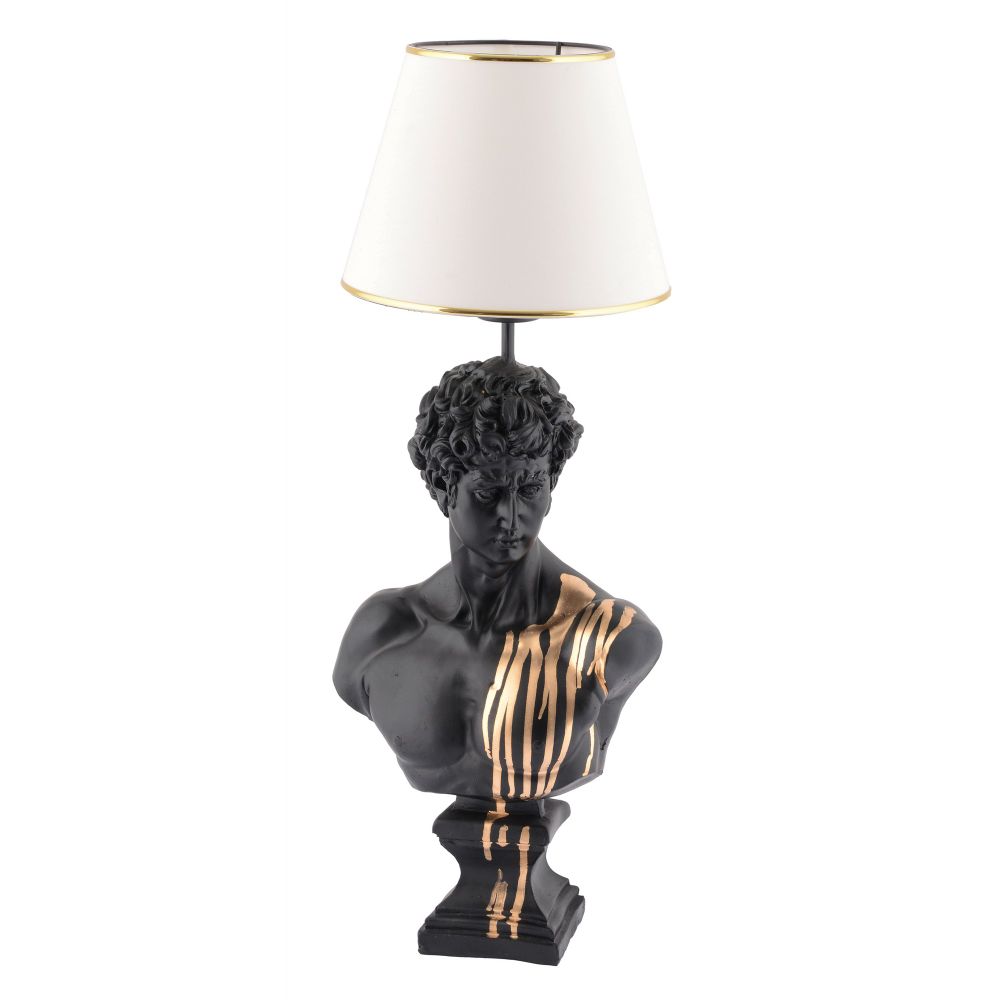Stolna lampa Dawud - Bijelo Crno Zlatna slika 5