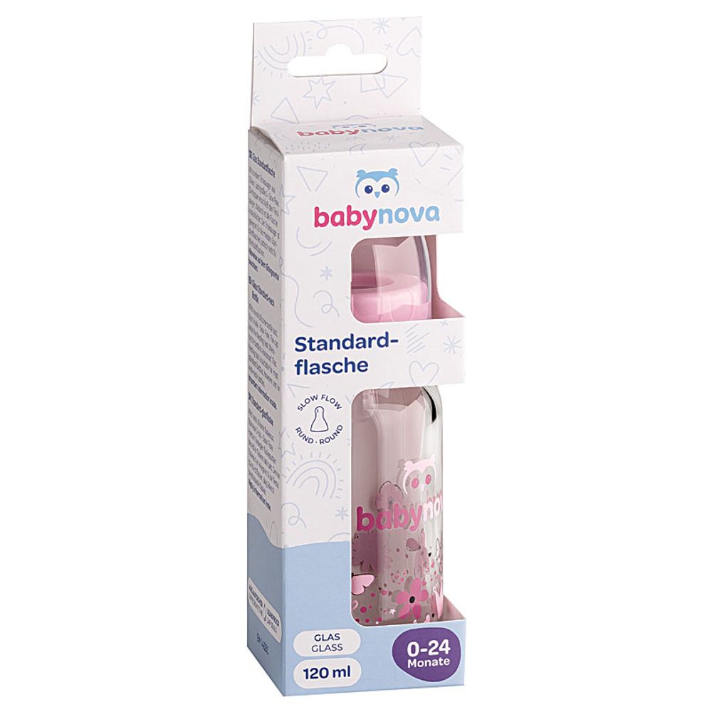 BABY NOVA Staklena flašica za bebu 0m+ 125ml, Pink slika 3
