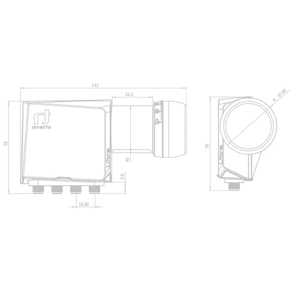 Inverto LNB Quad, šum 0,2 dB, Ultra, DVB-S2 ( HD - UHD ) - IDLT-QDL412-ULTRA-OPN slika 2