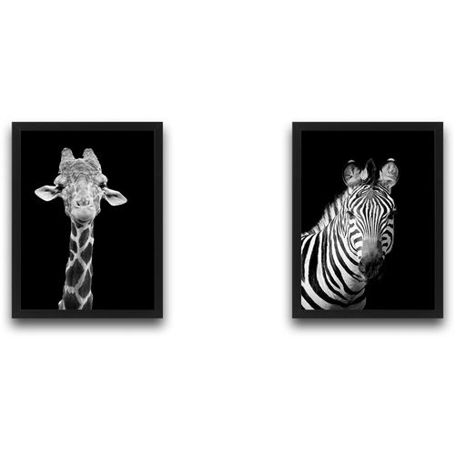 Wallity Uokvirena slika (2 komada), Zebra Giraffe Set slika 2