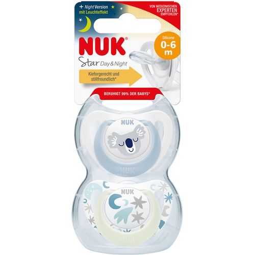 NUK duda varalica - silikon Star Day &amp; Night 0-6 m, 2/1 10730692 slika 1